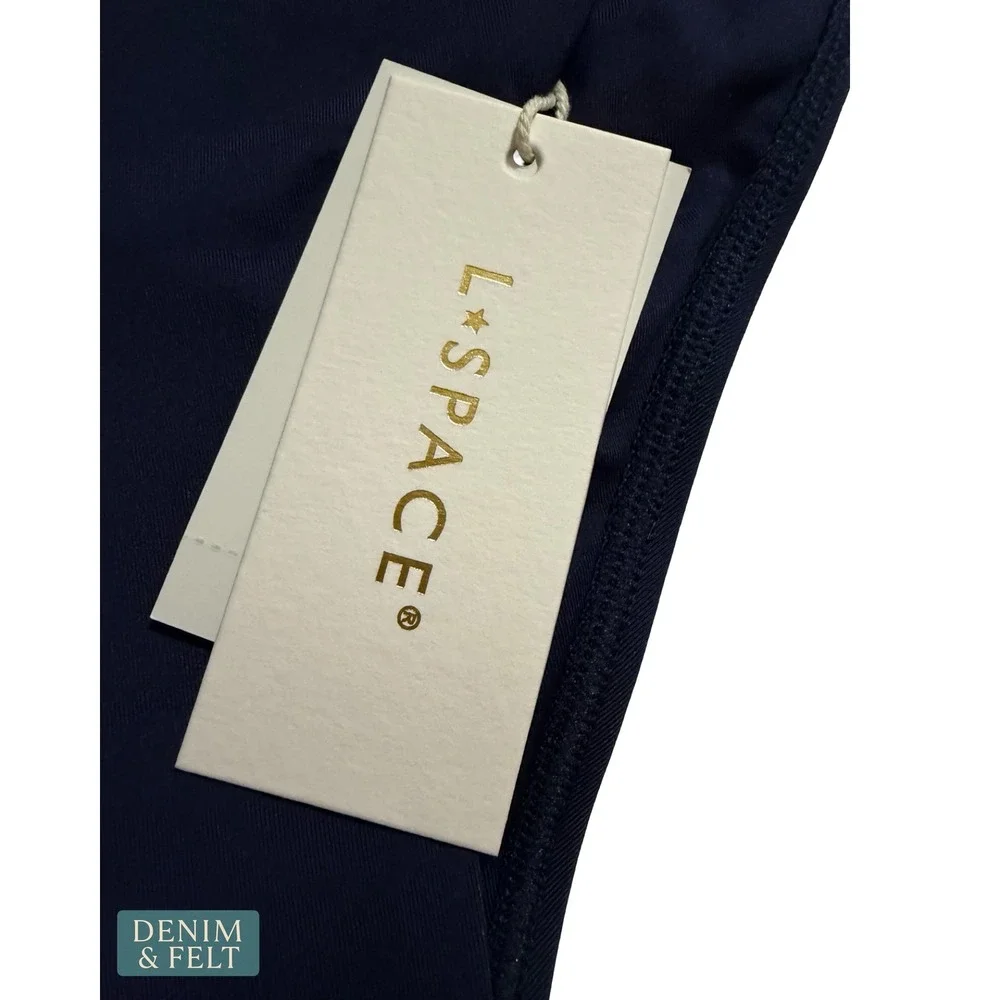 NEW L*Space Rocky Bikini Bottom Sensual Solid Midnight Blue Large Summer Beach